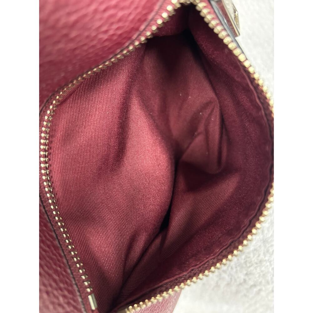 Coach Burgundy Harley East West Pebbled Leather Hobo F38250 #76955 - Picture 8 of 13